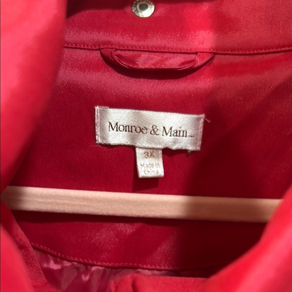 Red Trench Coat with Belt - Picture 2 of 5